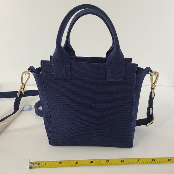 Rothys Navy The Mini Convertible Vegan Satchel Bag Purse Crossbody Micro Bag HTF - Picture 4 of 13